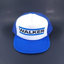 Vintage WALKER Mufflers Auto Snapback Mesh Trucker Baseball Hat NASCAR OSFA NEW