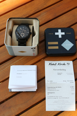 Fossil Chronograph Machine FS-4682 iE, Edelstahl Schwarz, Neuwertig & Elegant