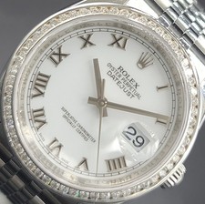 Rolex Datejust Men's 36mm SS 116234 W/ Custom 18K White Gold Diamond Bezel