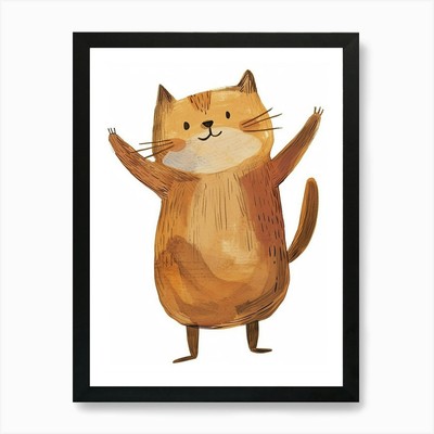 Toyger Cat Clipart Illustration 3 A Framed Wall Art Poster Canvas Print Picture