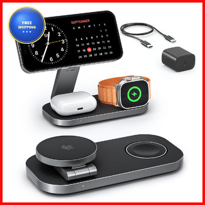 Keepro 3-In-1 Charging Station For Apple Device Qi2 25W Certified Magnetic