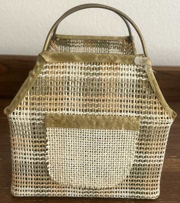 6x7.5 Wire Woven Basket Vintage