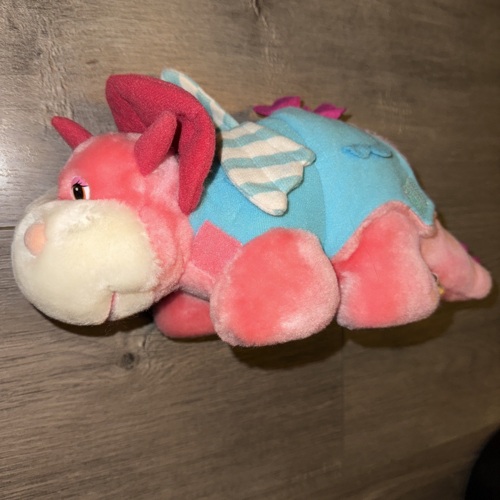 Hasbro Ganz BE MORES Dinosaur 1987 VINTAGE 80s 1980s Pink Plush Reversible