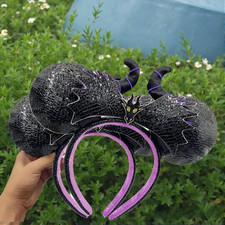 2PCS Disney Parks D23 Maleficent Sleeping Beauty Fan Event OS Ears Headband