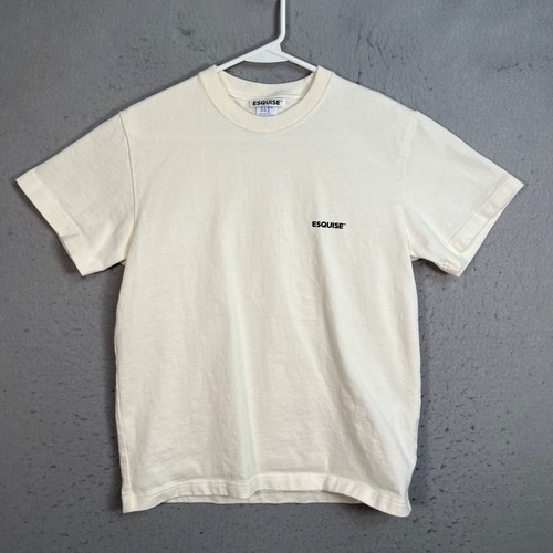 Esquise Mens Size Medium White Organic Cotton T-Shirt Less Is More