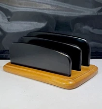 Pomerantz Wood Desk Organizer Holder Mail Letter Divider #7115