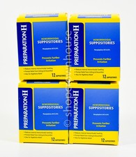 4 Preparation H Hemorrhoidal SUPPOSITORIES 12 discomfort relief 48 NIB 03/2026