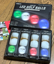 LIGHT UP Golf Balls LED 12 Pack Impact Activated 10 Minute Timer Glow in Dark