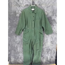 Apiece Apart Green Organic Cotton Linen Utility Jumpsuit Boiler Suit Size 10