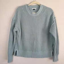 American Eagle knit light blue teal pullover crew neck sweater S