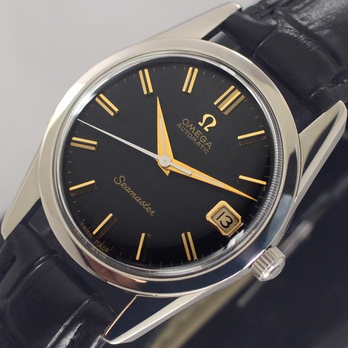 OMEGA SEAMASTER AUTOMATIC 24 JEWELS CAL.562 DATE BLACK DIAL VINTAGE MEN'S WATCH - Picture 3 of 13
