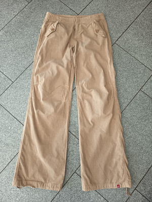 Esprit Cord Hose Feincord Gr.36 S Regular beige hellbraun weites Bein