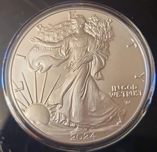 2024 $1 American Silver Eagle 1 oz BU in Airtite capsule & Free Shipping