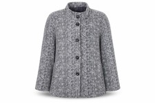 Womens Anne de Lancay Size L UK '' Jacket Blazer Grey Geometric Short