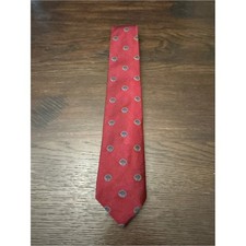 Vintage Christian Dior Shell Print Silk Necktie Red USA Made Designer Tie
