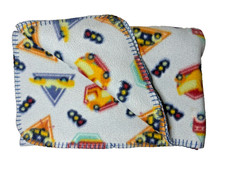Baby Connection Blue Fleece Baby Blanket 30x40 Cars Trucks Vehicles Traffic