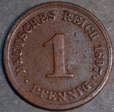 Germany 1 Pfennig 1897 A Wilhelm II KM# 10
