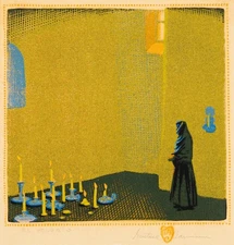 Gustave Baumann : El Velorio : Archival Art Print