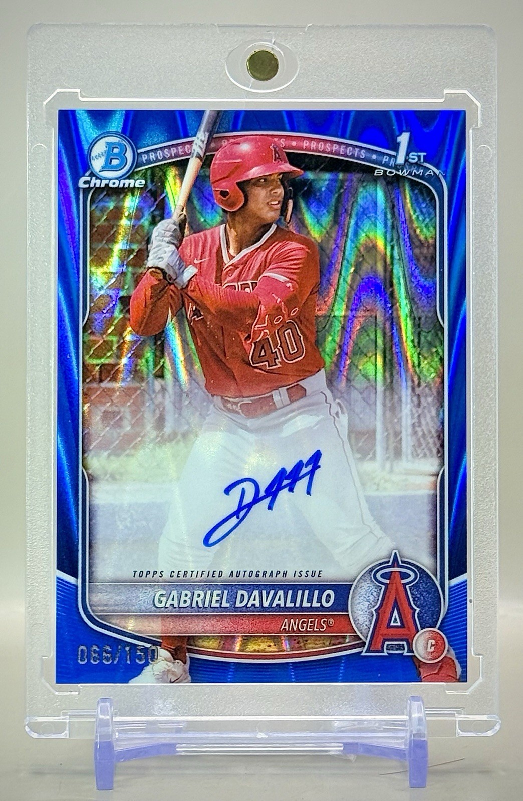 Gabriel Davalillo 2025 1st Bowman Chrome Reptilian Blue Refractor Auto RC #/150