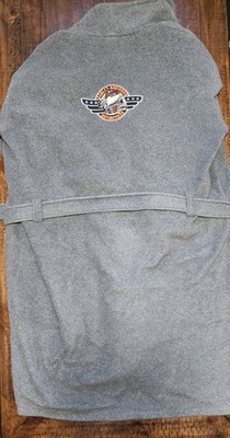 Harley Davidson Tazz Warner Bros. Bathrobe w/ Tie Closer Mens Sz XL Gray Y2K 90s