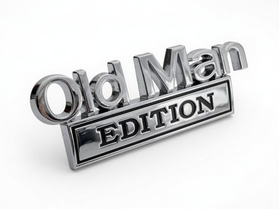 3D Old Man Edition Emblem Aufkleber Metall Logo Sticker Auto Tuning Rente PKW