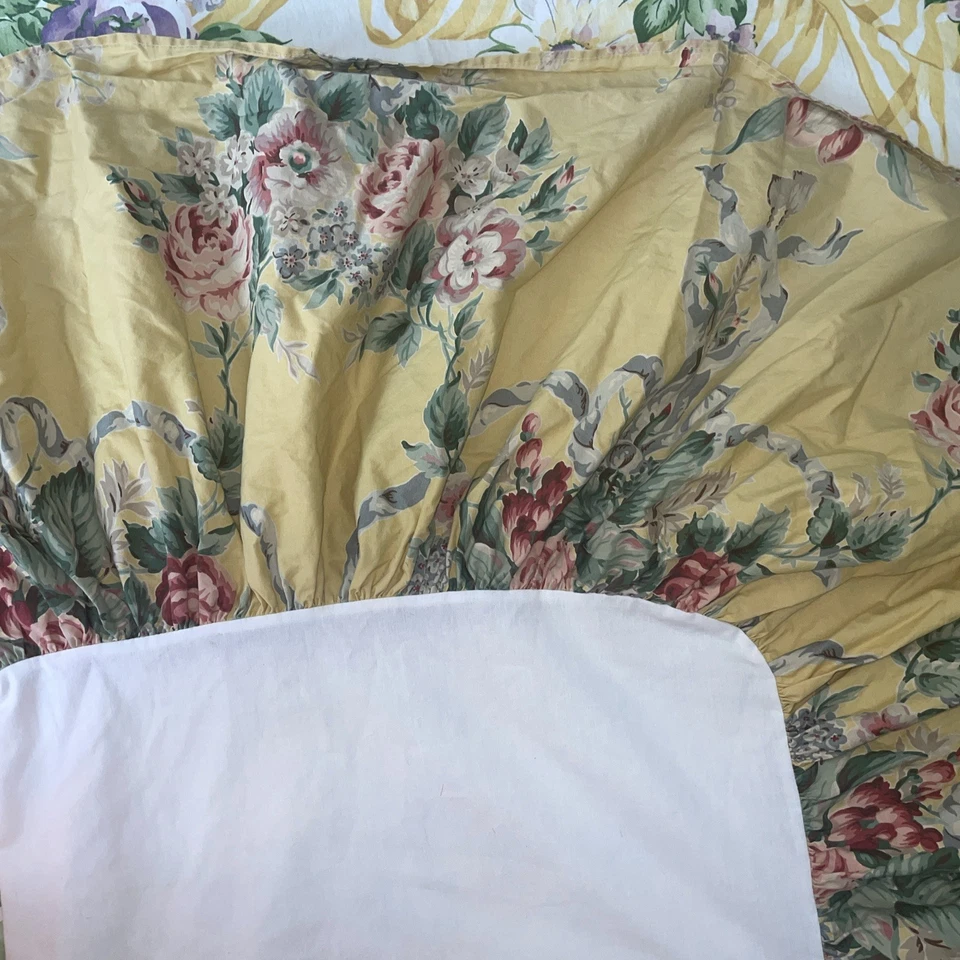 2 faldas de cama vintage Ralph Lauren Evelyn dobles/volantes contra el polvo hechas en EE. UU. Foto 4 de 4