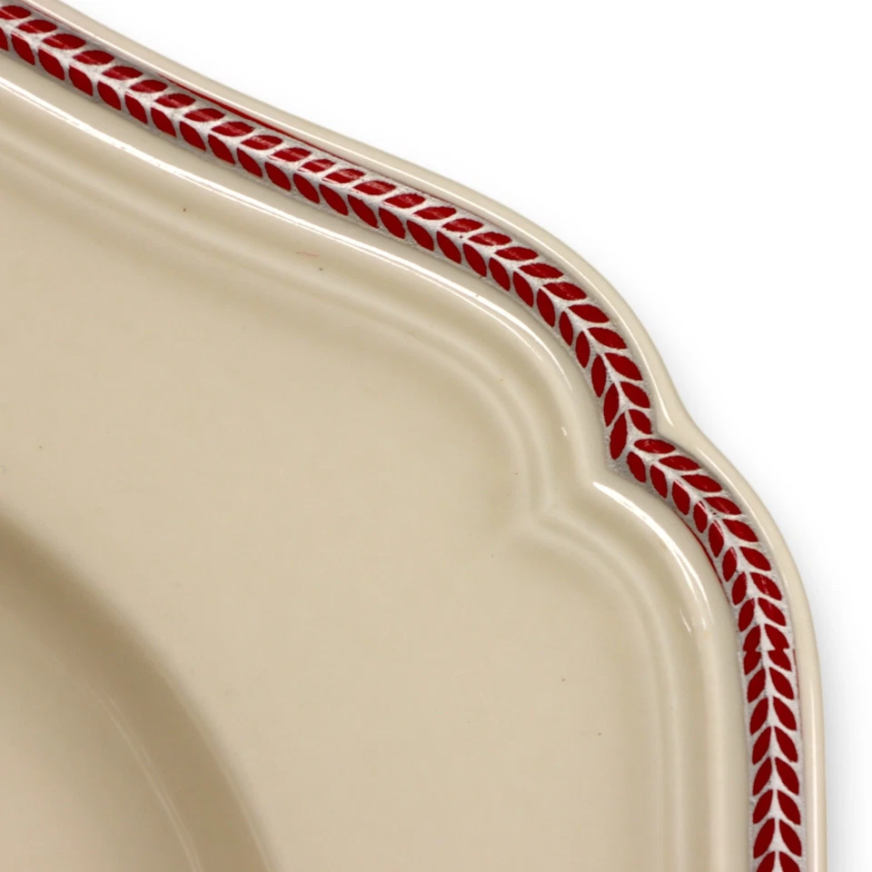 Plato para servir Rosenthal rojo granate hoja laurel borde marfil 15" Chippendale Foto 2 de 4