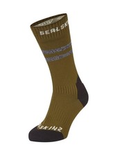 SEALSKINZ Runton Waterproof Cold Weather Mid-Length Hydrostop Socks, Olive