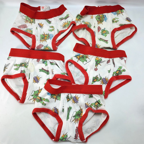 VTG Boys Size 3 Hanes ShowToons Briefs Lot of 5 Ninja Turtles TMNT USA Made
