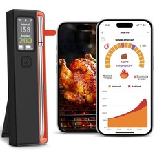 Wireless Meat Thermometer with WiFi Unlimited Range - Ultra Thin Probe with 6 Hi