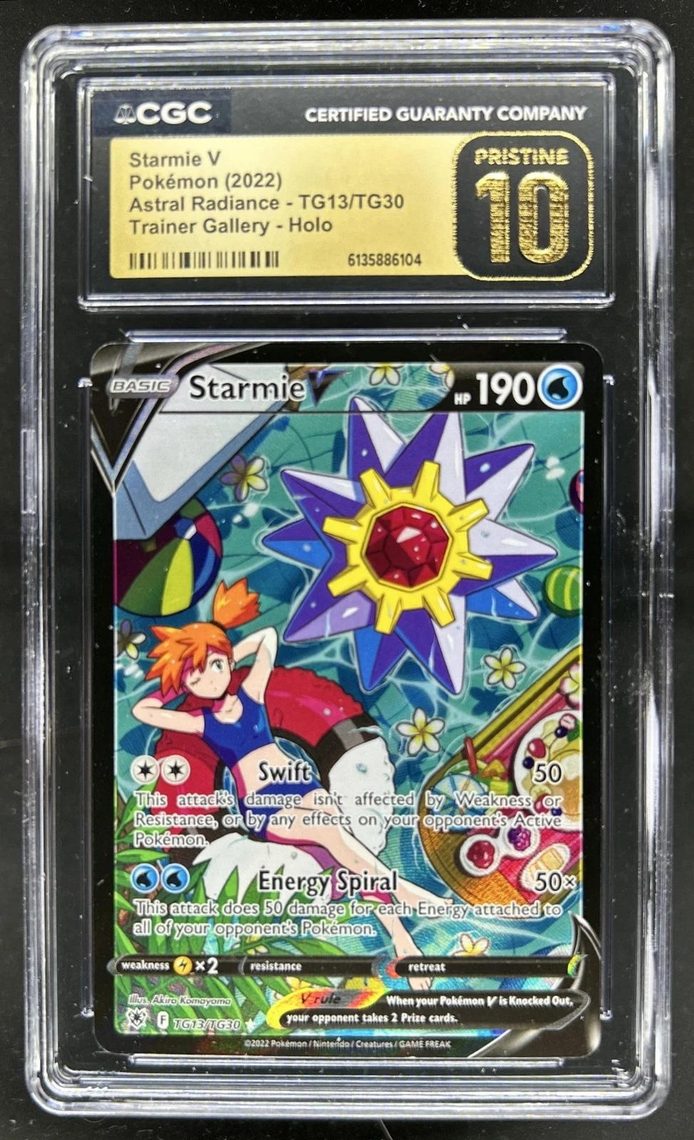 2022 Pokemon Starmie V Trainer Gallery Pristine Gold Label #TG13/TG30 CGC 10