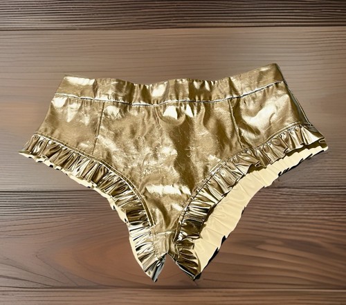 Women’s Silver Metallic Large Jayda Booty Shorts Y2K