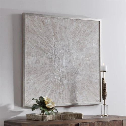 Uttermost Mesmerize Firwood and Plastic Abstract Hand Painted Art in Beige/White - Picture 7 of 8