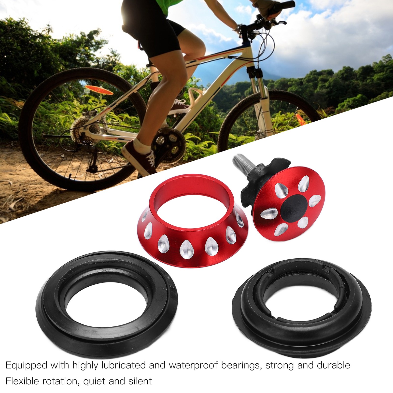 Bearing Headset Metal Colorful Drop Shape Tapered Head Tube Bowl Set For
