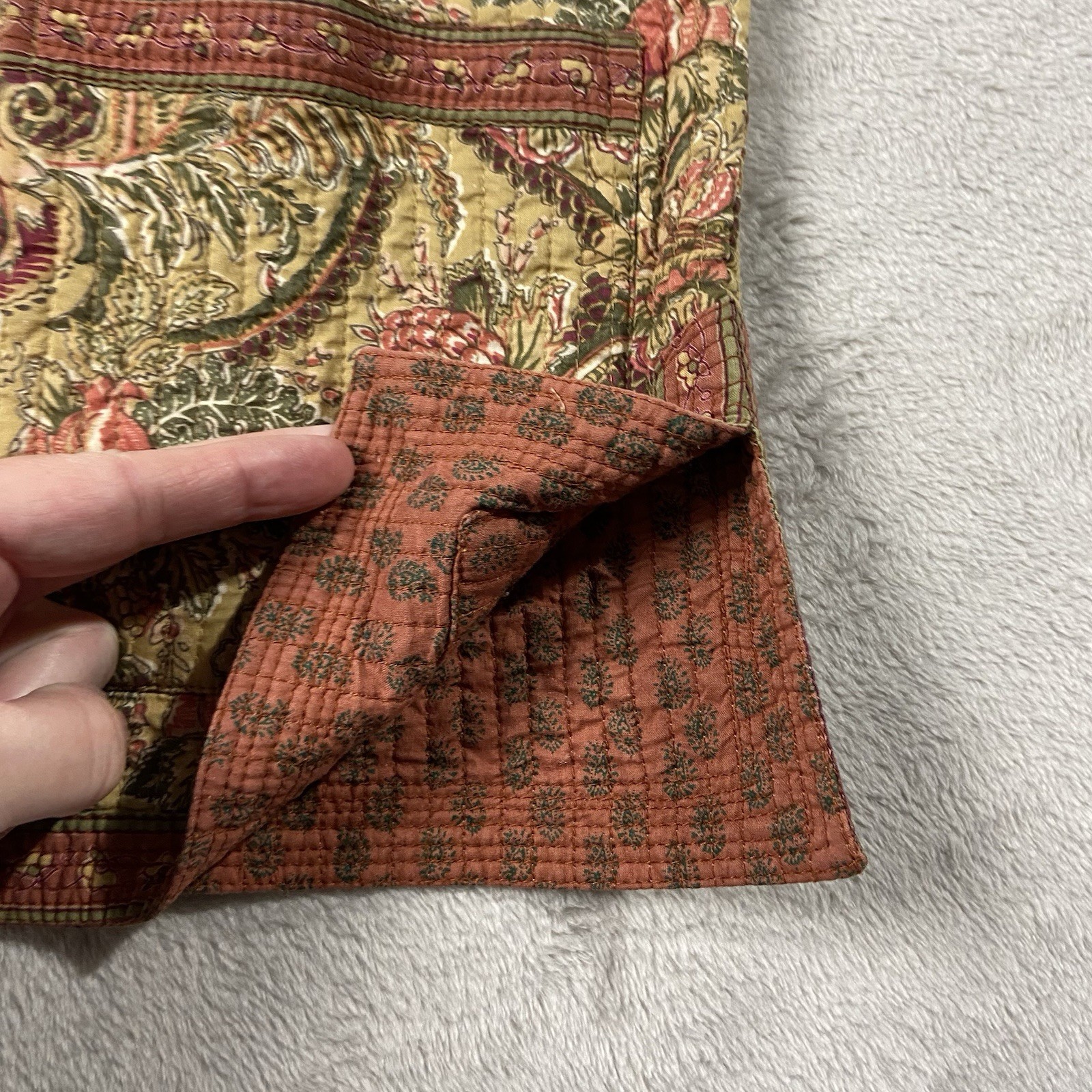 Quilted Mandarin Collar Reversible Button Up Jack… - image 4