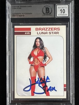 Luna Star Signed Custom Trading Card Beckett Encapsulated Autograph Grade 10