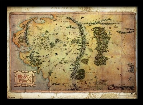 Der Hobbit Reisekarte gerahmtes Poster A3 5990₽