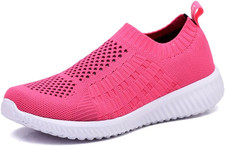 Women's Athletic Walking Shoes Slip On Casual Mesh-Comfortable Tennis Workout Sn