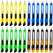 TIFICAL 24-Pack Ret retractable Box Cutter Knife 9mm Snap-Off Blades Lightweight