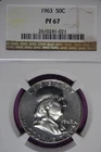 1963 NGC 50C PF67 FRANKLIN HALF DOLLAR #B51563