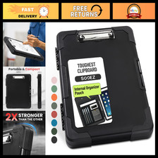 Heavy Duty Clipboard with Storage Pen Pouch, A4/Letter Size, Shockproof Case