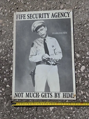Vintage, 1998 Fife Security Agency  11 X 16 Tin Sign