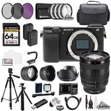 Sony Alpha a6400 Sony FE 20-70mm f/4 G Lens 64GB Ext Bat 9 PC Filter-MEGA Kit