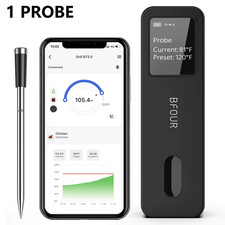 Wireless Bluetooth Meat Thermometer IP67 Waterproof Probes with LCD Screen Boost