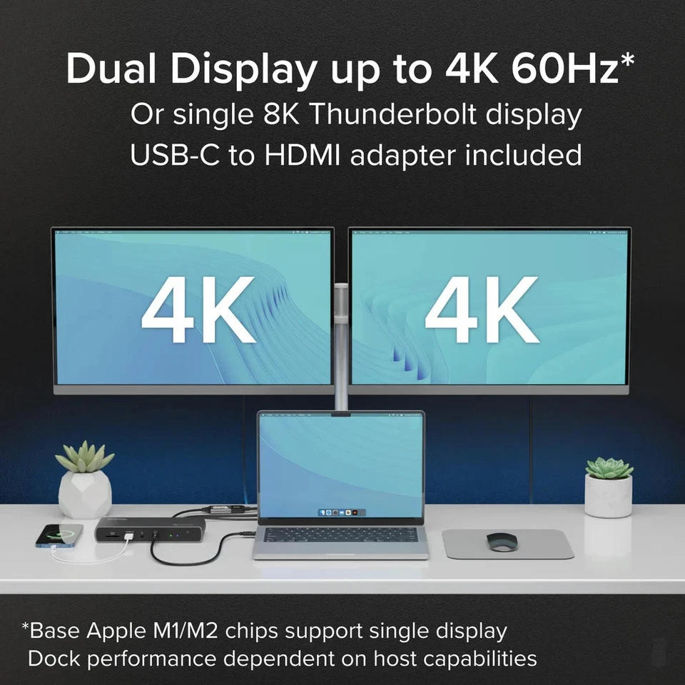 Plugable Thunderbolt 4 Dock for 8K Monitor 96W Charging-40Gbps-Factory Sealed - Image 3 of 4