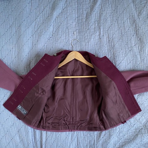 VTG unbranded women’s wool mauve flower embroidered short jacket sizeS - Picture 11 of 12
