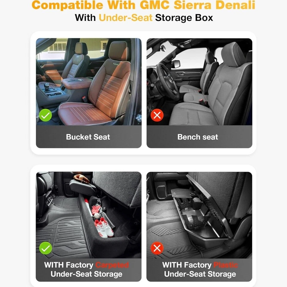 3W Floor Mats For Chevy Silverado / GMC Sierra Crew Cab 2019-2026 Weather Liner - Image 3 of 4