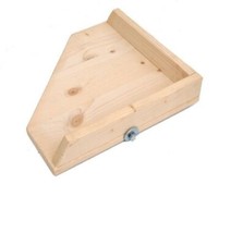 Nager Ecketage mit Rand 17x17cm - Holzbrett Sitzbrett Hamster Maus K&auml;figzubeh&ouml;r