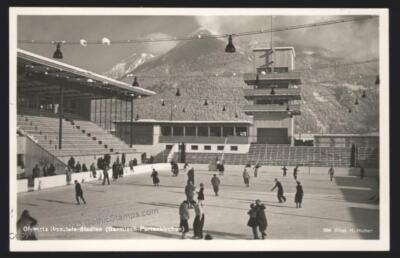 Germany 1936 Berlin Olympics Ice Rink  RPPC UNUSED 106297