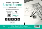 Bristol Board 250gms Flat White Card Pad.A2 (594x420)Made in UK by Vesey Gallery